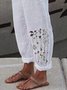 Linen Floral Casual Pants