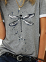 Dragonfly Printed Loosen Casual Crew Neck Short Sleeve T-shirt