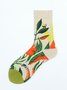 Trend Illustration Floral Plant Socks