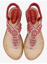 Rhinestone Beaded Boho Thong Sandals