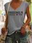 Casual V Neck Letter Tank Top