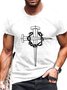 Men's Casual Cross Print Short Sleeve T-Shirt