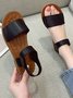 Simple PU Leather Velcro Portable Sandals