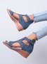 Bohemian Cutout Zip Wedge Sandals