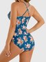 Ladies Sexy Cutout Floral One Piece Swimsuit Plus Size
