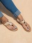 Ladies Buckle Flat Thong Sandals