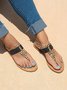 Ladies Buckle Flat Thong Sandals