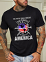 Casual Style Earth Brave Go American Letters Print Men's Casual Short Sleeve T-Shirt