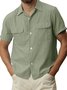 Men's Plain Comfortable Cotton Linen Loose Sleeve Shirt