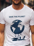 Men Save the Planet Photo Print Short Sleeve T-Shirt