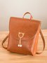 Women's Pearl Embellished Oil Wax Leather Vintage Backpack
