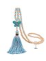 Boho Casual Turquoise Fringe Long Necklace