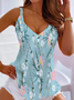 Plus size Casual Floral Sleeveless Tank