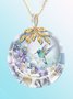 Creative Crystal Flower Bird Necklace