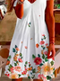 Floral Loosen Casual Short Sleeve Knit Dress