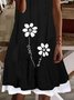 Casual Floral Loosen A-line Short Sleeve Knit Dress