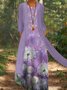 Ladies Loosen Chiffon Floral Dress-Two Piece Set