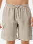 Men's Cotton Linen Casual Cargo Shorts