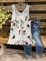 Buttoned Floral Casual Woven Loose Fitting Tops