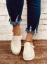 Casual Lightweight Canvas Lace-Up Flats