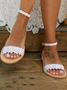 White Floral Lace Bridal Wedding Sandals