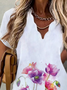 Plus size Casual Floral V Neck Short Sleeve Tops