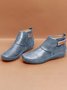 Women Casual Green Daily Adjustable Soft Leather Booties