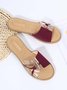 Rhinestone Ring Rope Buckle Transparent PVC Patchwork Slippers
