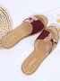 Rhinestone Ring Rope Buckle Transparent PVC Patchwork Slippers