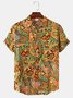 Men's Cotton Linen Geometric Comfortable Short Sleeve Shirt