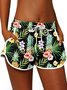 Beach Floral Print Pocket Shorts Plus Size