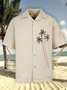 Cotton Linen Style American Casual Coconut Embroidered Basic Versatile Linen Shirt