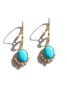 Boho Natural Blue Turquoise Micro Set Zircon Earrings