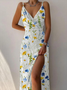 Floral Casual Sleeveless Knitting Dresses