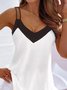 Casual Sleeveless V Neck Top Vests