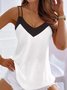 Casual Sleeveless V Neck Top Vests