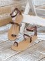 Brown Buckle Strap Casual Flat Sandals