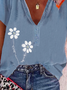 Plus size Casual Floral Loosen Short Sleeve Tops