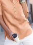 Plus size Cotton Casual Polo Short Sleeve Tops