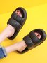 Pleated Down Lightweight Soft-soled Platform Slippers