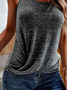 Women's Daily Striped Ruched Plain Crew Neck Casual Tanks & Camis 2022
