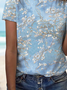 Floral Printed Loosen Casual Plus Size T-Shirt