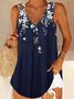Women's Casual Daily Holiday Tank Tunic Top Camis Floral Sleeveless Patchwork Print V Neck Casual Beach Tunic Top
