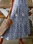 Women's Shift Dress Short Maxi Dress half Sleeve Floral Print Summer Fall V Neck Casual Geometric Printed Dress