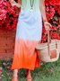 Tie-Dye V Neck Vacation Casual Dresses