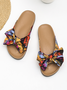 Beach Comfort Casual Gradient Bow Flat Slippers