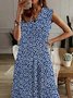 Floral Casual Vacation V Neck A-Line Dresses