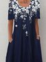 Women's Weekend Daily Floral Casual Short Sleeve Pockets A-Line Midi Dresses 2022