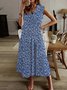 Floral Casual Vacation V Neck A-Line Dresses