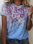 Women's Vacation Loose Floral Crew Neck Casual Short sleeve T-Shirt